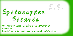 szilveszter vitaris business card